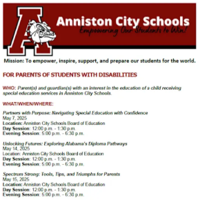 2025 Special Education Parent Workshops